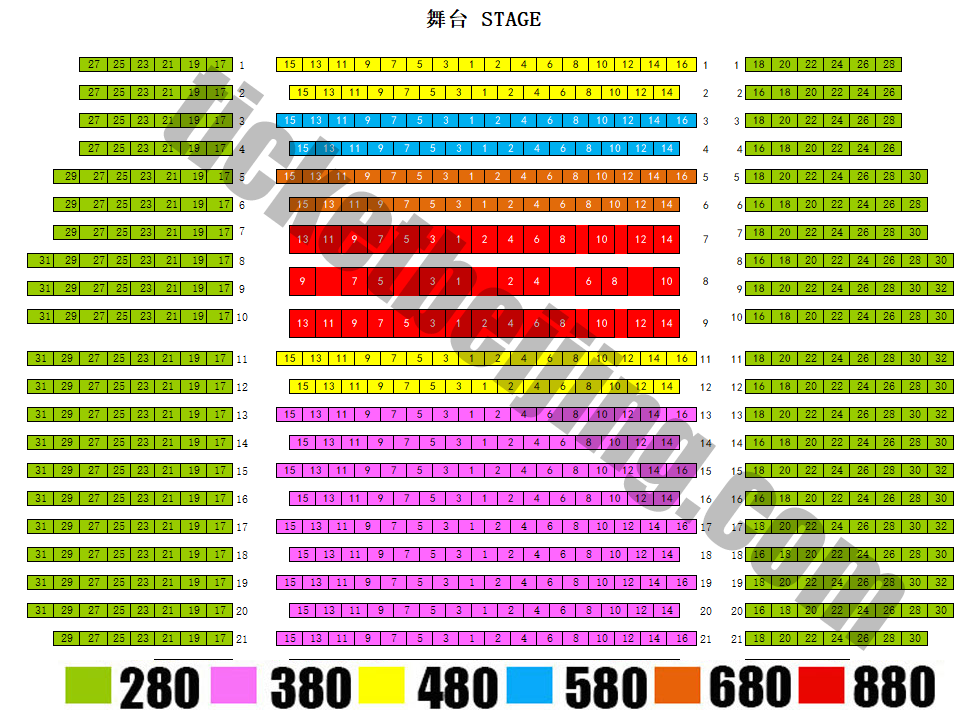 红剧场杂技座位图